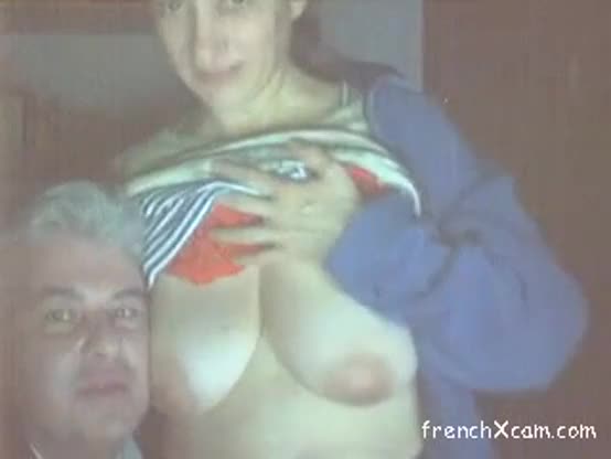 Big boobs french mature couple on cam